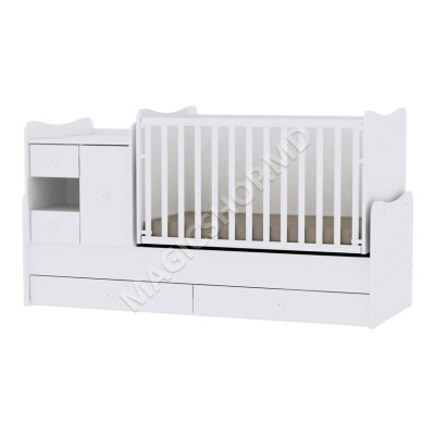Кроватка детская Lorelli MINI MAX NEW 190x72 cm, White